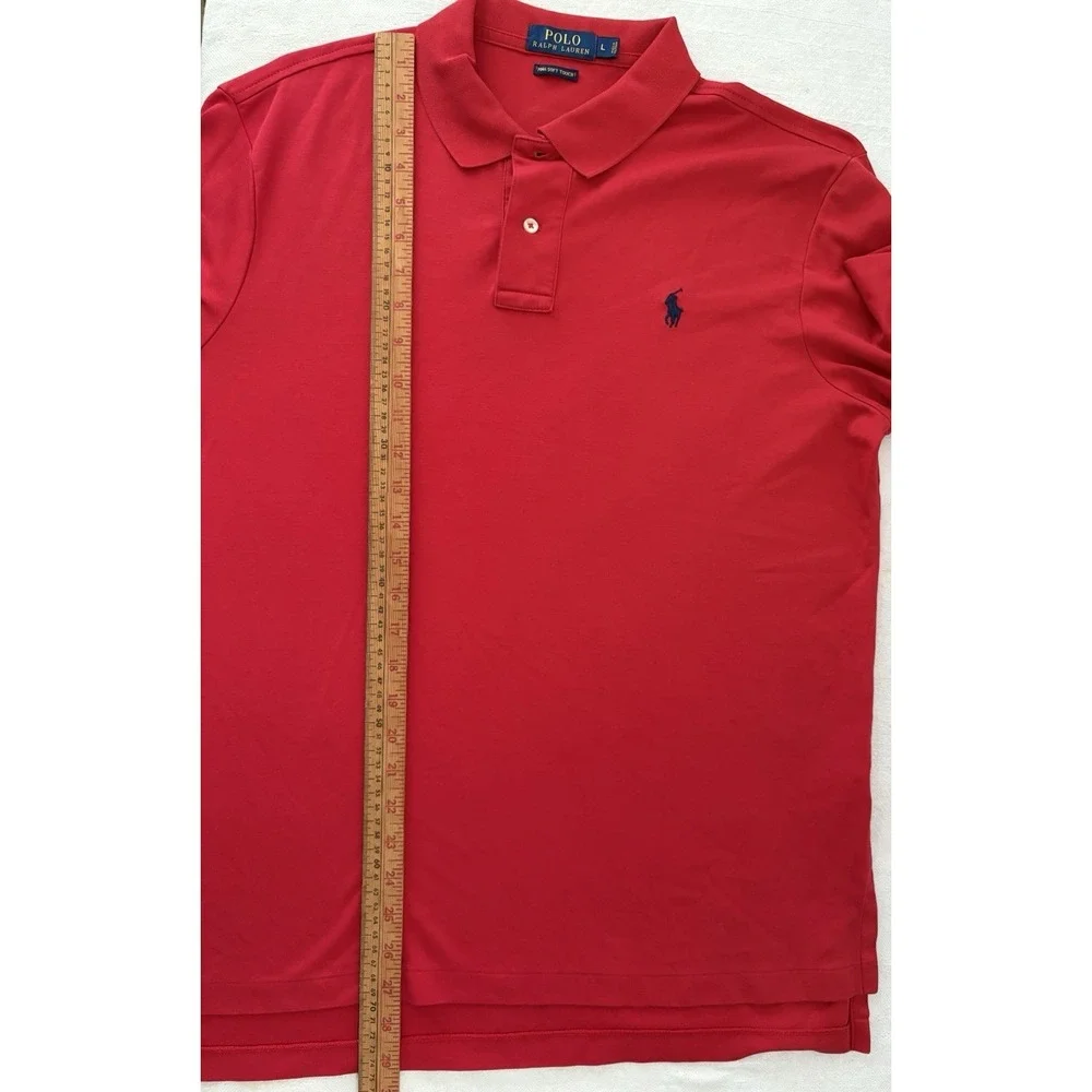 Polo Ralph Lauren Polo Shirt Mens Large Red Pima Soft Touch Short Sleeve